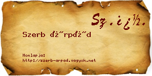 Szerb Árpád névjegykártya